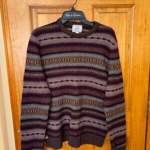 Jos. A. Bank wool blend fair isle striped sweater